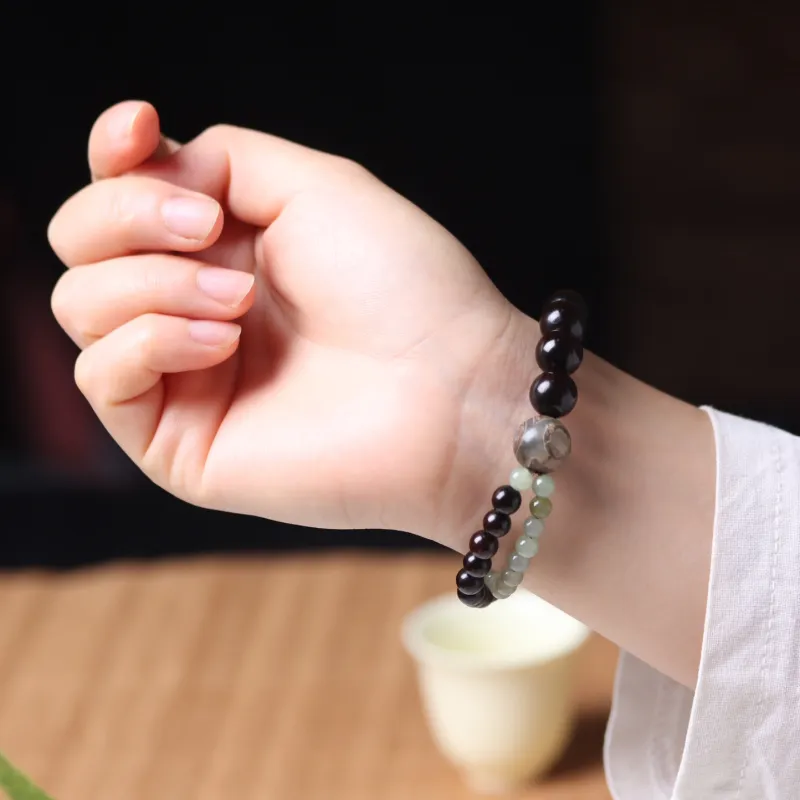 LINKY Laboratory Small Leaf Red Sandalwood Bracelets Unisex-3