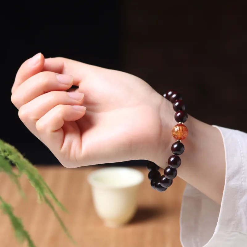 LINKY Laboratory Small Leaf Red Sandalwood Bracelets Unisex-10
