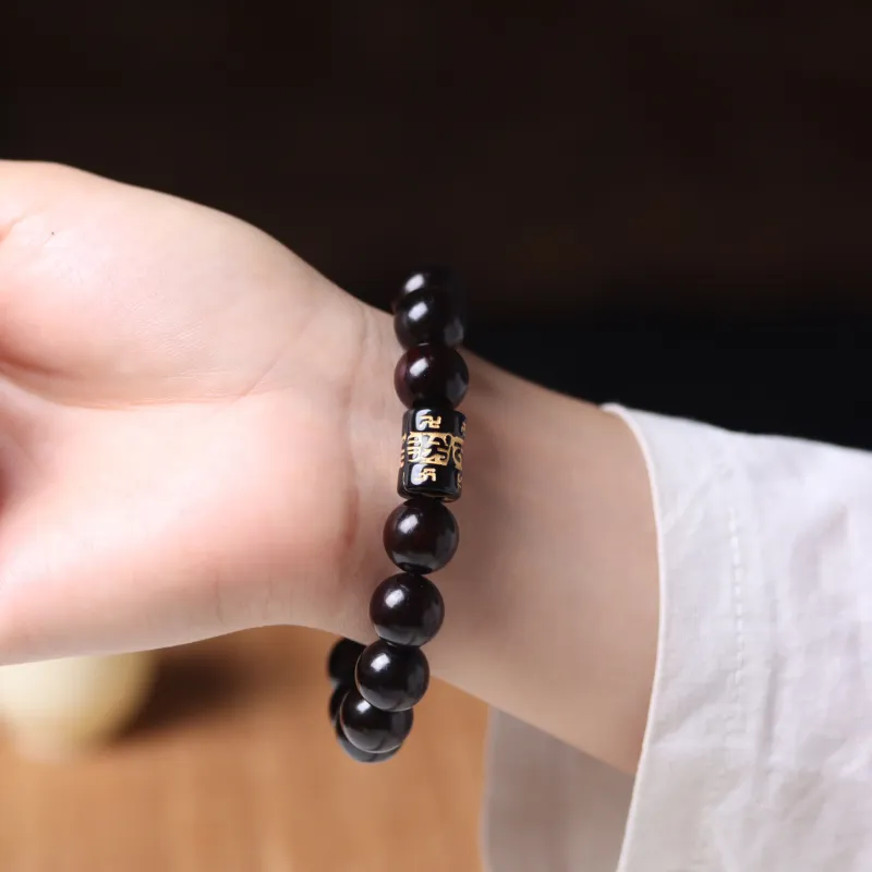 LINKY Laboratory Small Leaf Red Sandalwood Bracelets Unisex-3