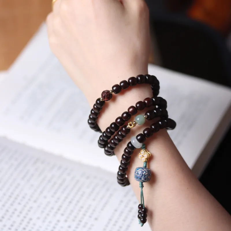 LINKY Laboratory Small Leaf Red Sandalwood Bracelets Unisex-1