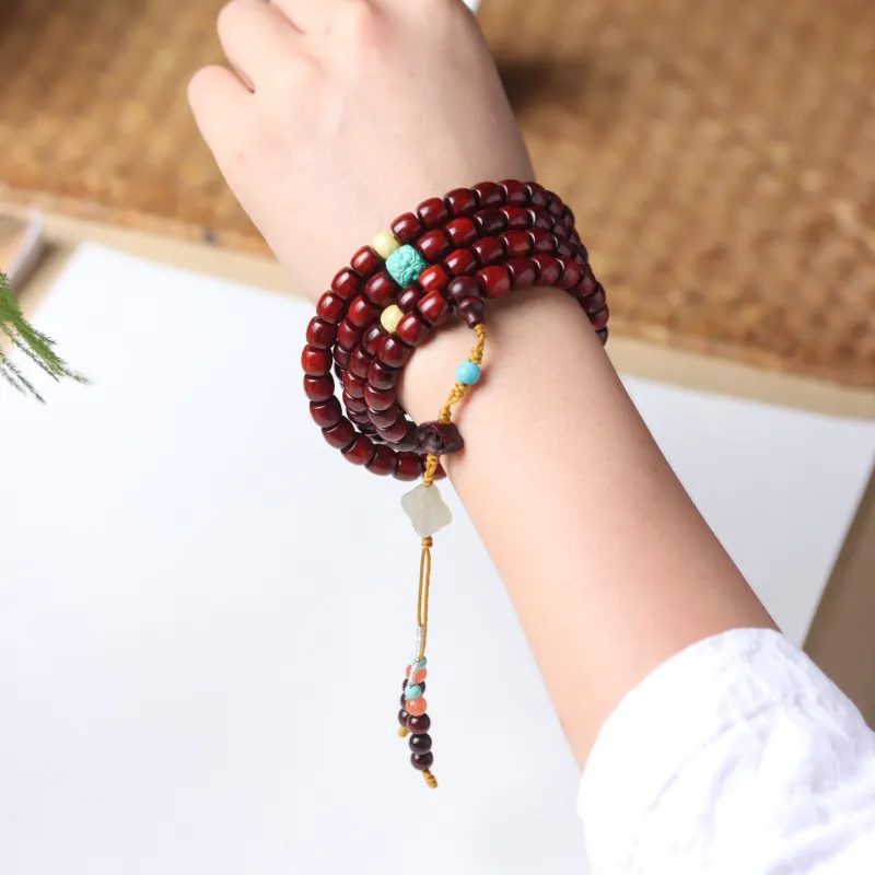 LINKY Laboratory Small Leaf Red Sandalwood Bracelets Unisex-2