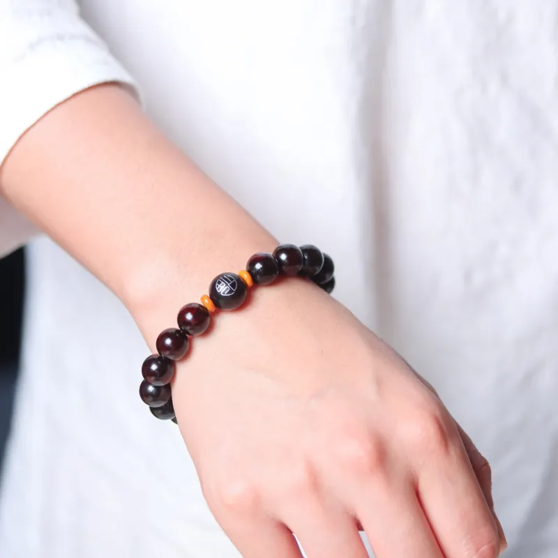 LINKY Laboratory Small Leaf Red Sandalwood Bracelets Unisex-7