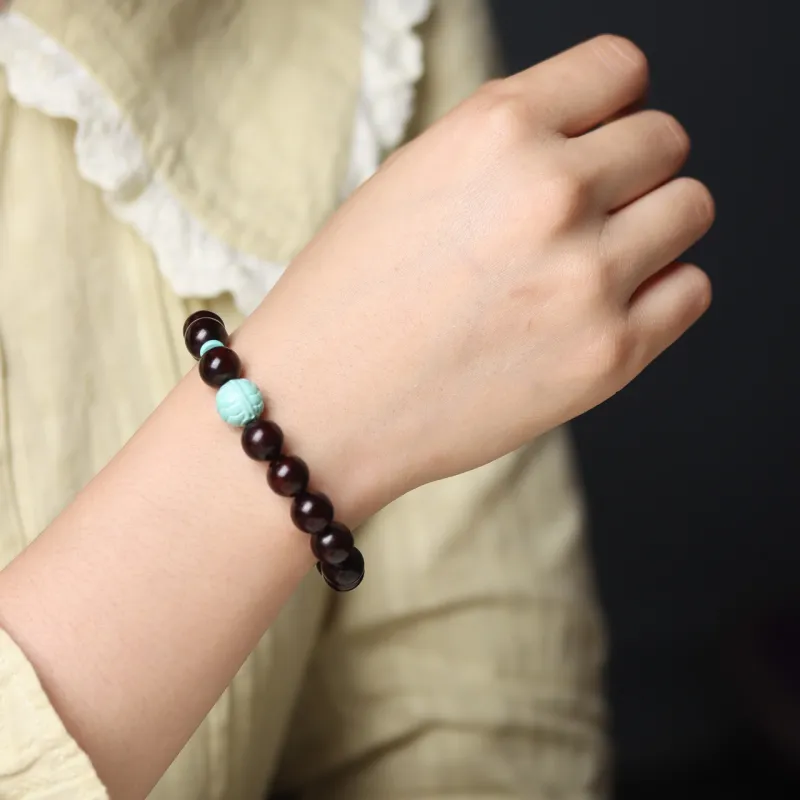 LINKY Laboratory Small Leaf Red Sandalwood Bracelets Unisex-13