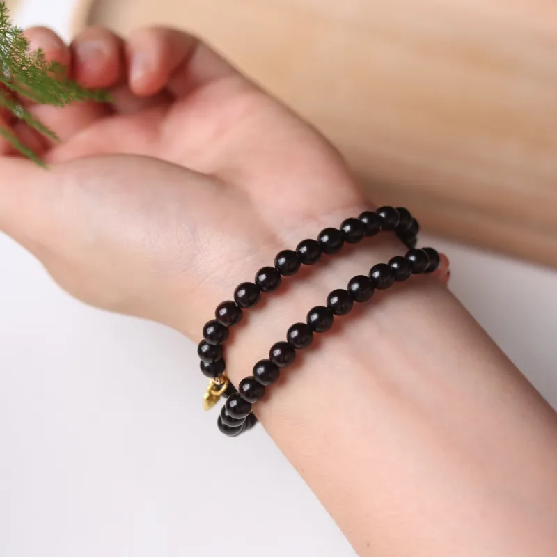 LINKY Laboratory Small Leaf Red Sandalwood Bracelets Unisex-2