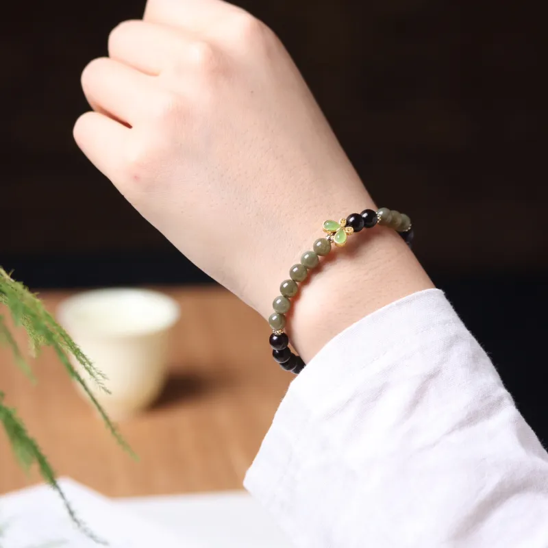 LINKY Laboratory Small Leaf Red Sandalwood Bracelets Unisex-2