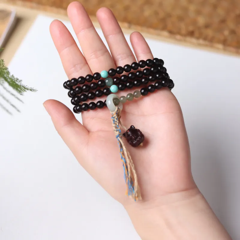 LINKY Laboratory Small Leaf Red Sandalwood Bracelets Unisex-2
