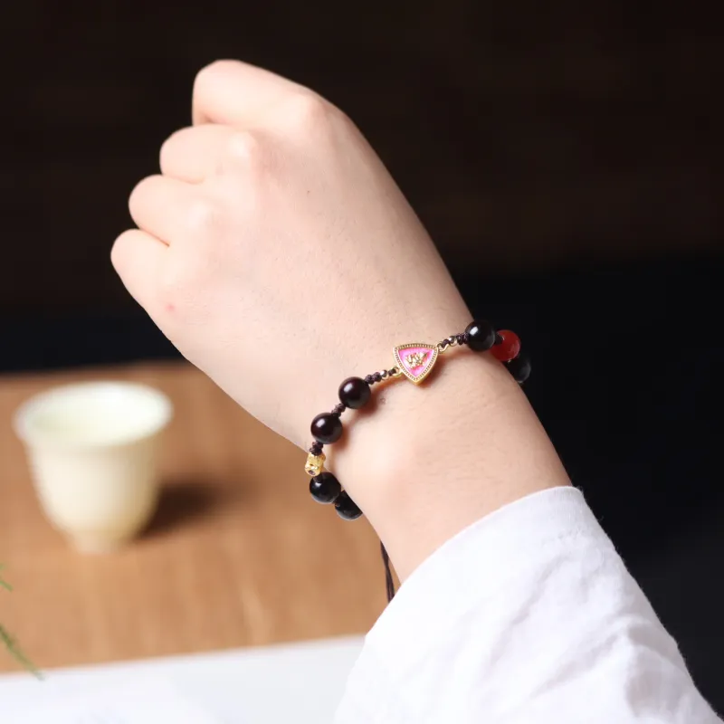 LINKY Laboratory Small Leaf Red Sandalwood Bracelets Unisex-4