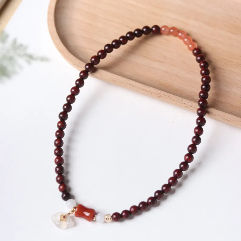 LINKY Laboratory Small Leaf Red Sandalwood Bracelets Unisex-2