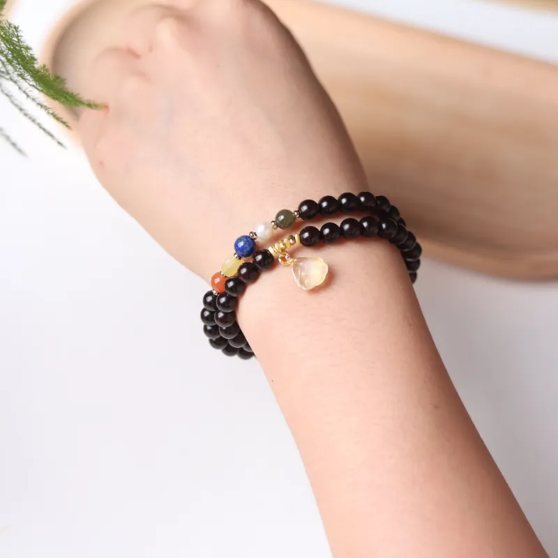 LINKY Laboratory Small Leaf Red Sandalwood Bracelets Unisex-3