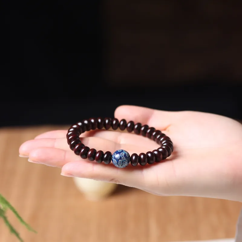 LINKY Laboratory Small Leaf Red Sandalwood Bracelets Unisex-1
