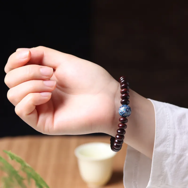 LINKY Laboratory Small Leaf Red Sandalwood Bracelets Unisex-2