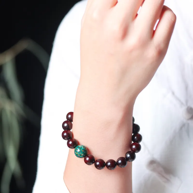 LINKY Laboratory Small Leaf Red Sandalwood Bracelets Unisex-17