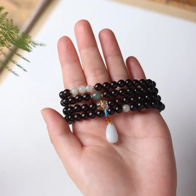 LINKY Laboratory Small Leaf Red Sandalwood Wooden Bracelets Unisex-2