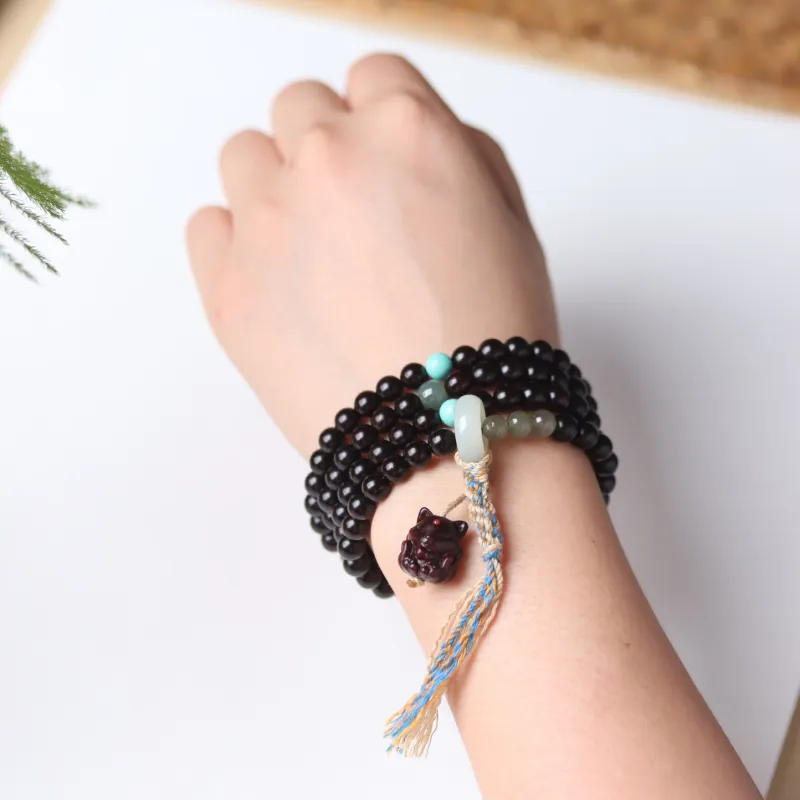 LINKY Laboratory Small Leaf Red Sandalwood Bracelets Unisex-1