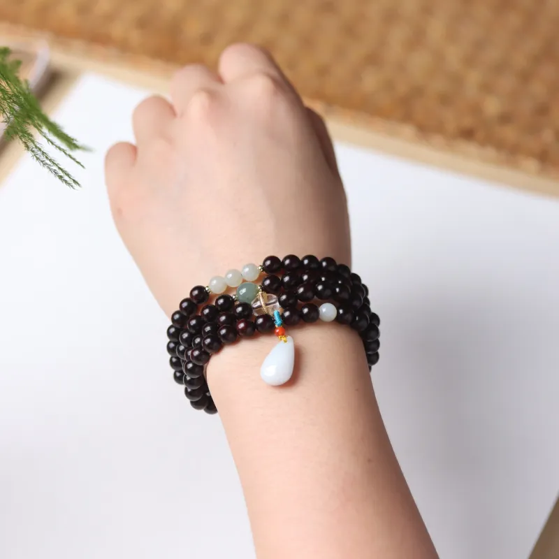 LINKY Laboratory Small Leaf Red Sandalwood Wooden Bracelets Unisex-1