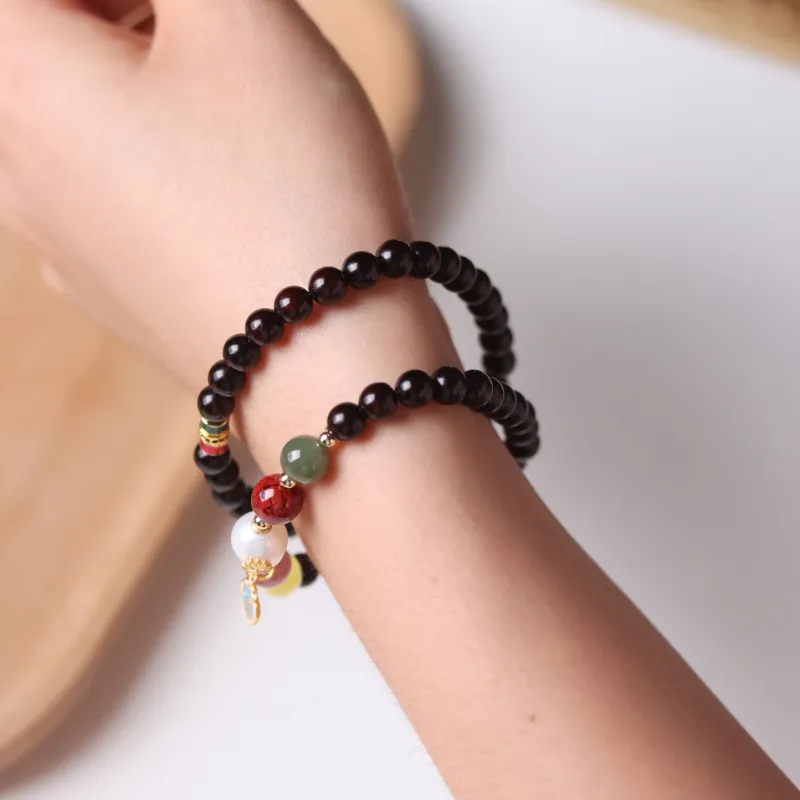 LINKY Laboratory Small Leaf Red Sandalwood Bracelets Unisex-1