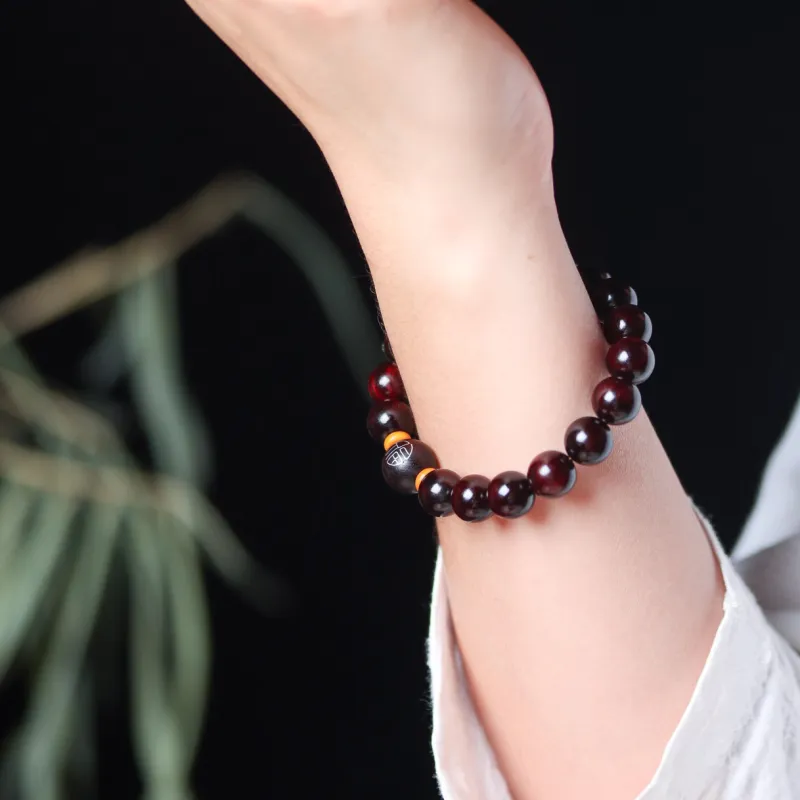 LINKY Laboratory Small Leaf Red Sandalwood Bracelets Unisex-5