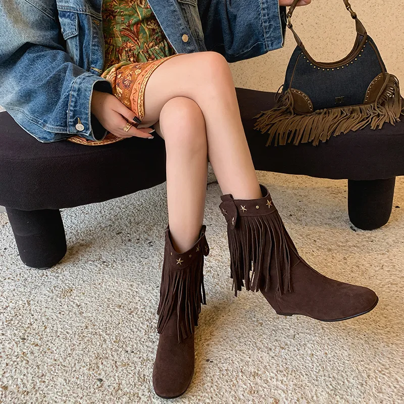 Ruby L Ankle Boots Women's Apricot, Dark Brown-8