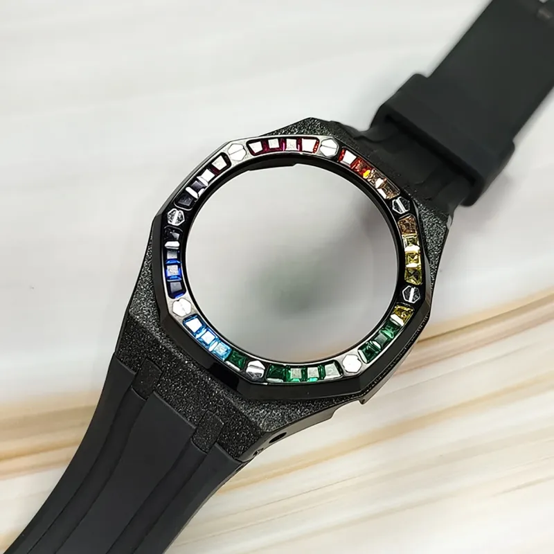 Vickit Color Diamond Black Frosted Case Collection Watch Cases Unisex-4