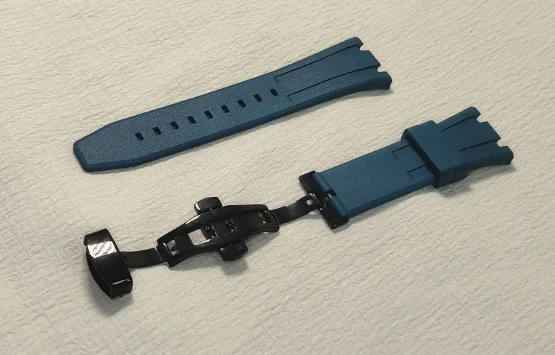 Vickit Black Buckle Collection Casio Compatibility Watch Band 17 Fluoroelastomer Material-17
