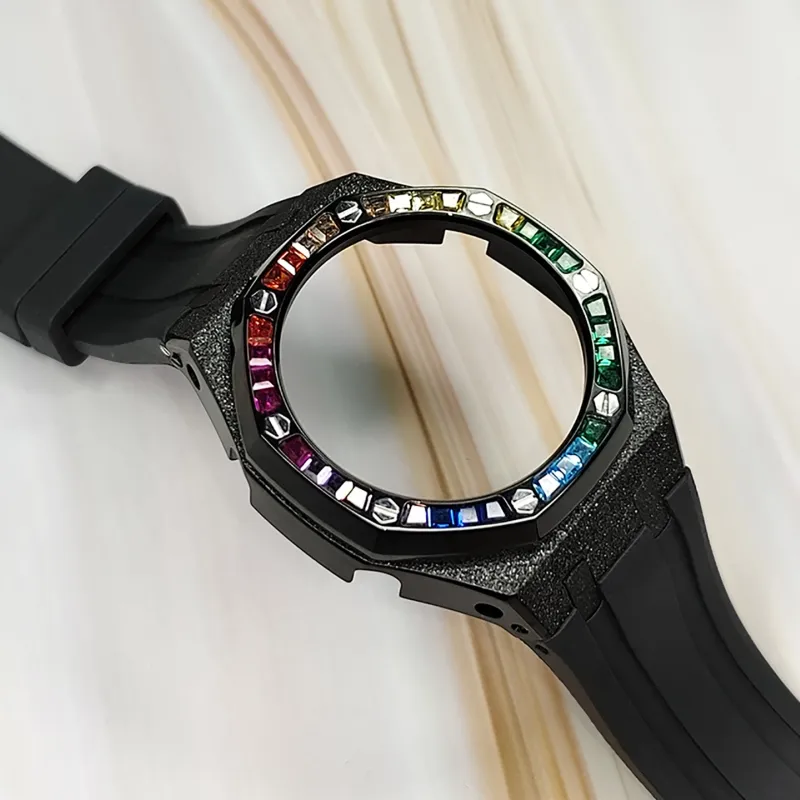 Vickit Color Diamond Black Frosted Case Collection Watch Cases Unisex-5