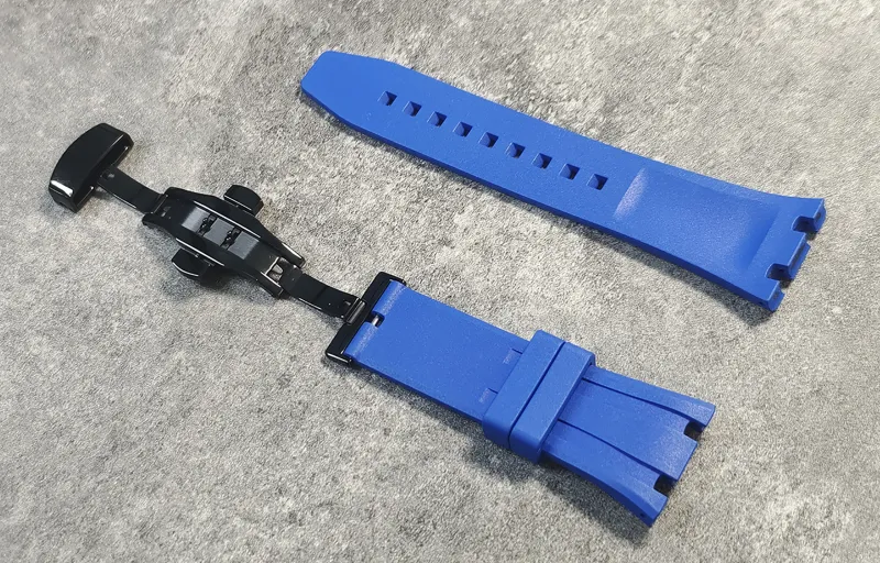 Vickit Black Buckle Collection Casio Compatibility Watch Band 17 Fluoroelastomer Material-22