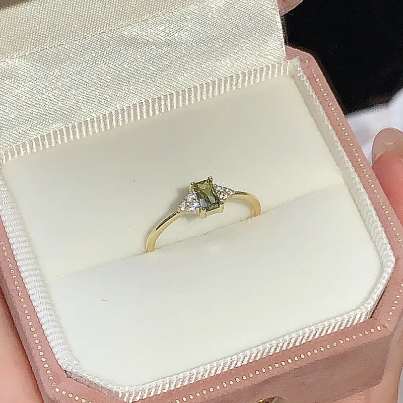 DTOTO S925 Silver Rings Unisex Green-5