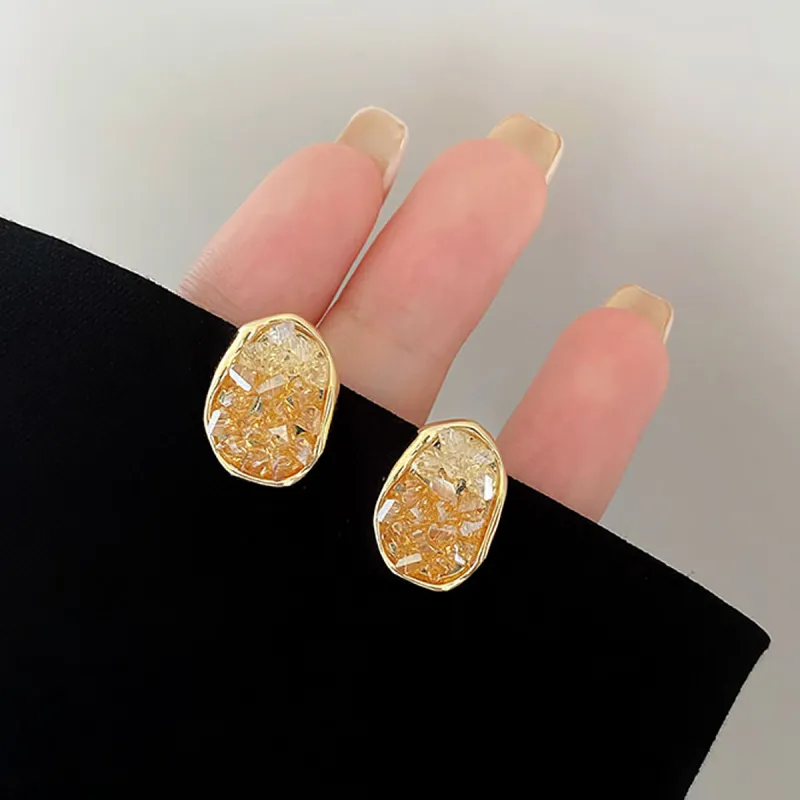 DTOTO Alloy Copper Glass Clip On Earrings Unisex-2