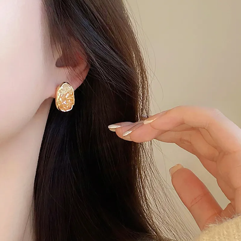 DTOTO Alloy Copper Glass Clip On Earrings Unisex-1