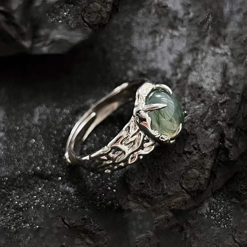 DTOTO Natural Agate Rings Women's-5