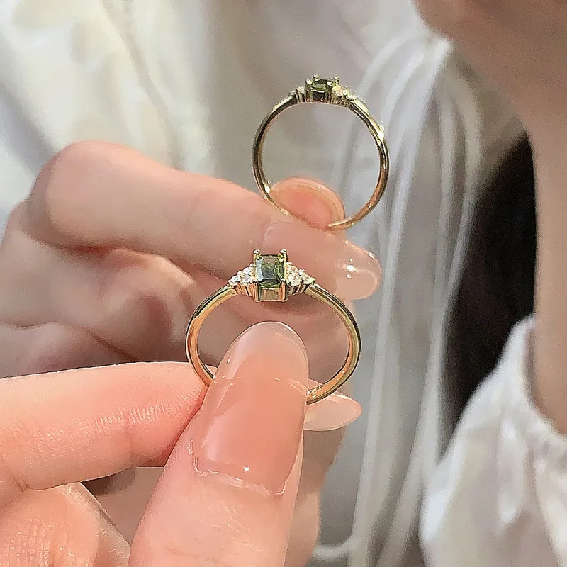 DTOTO S925 Silver Rings Unisex Green-4