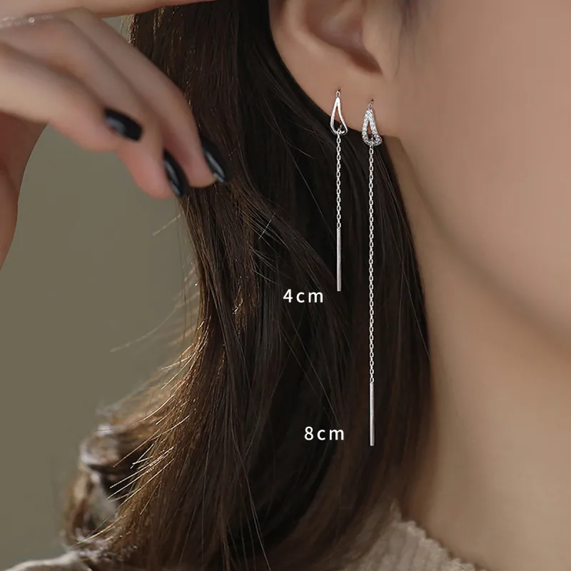 DTOTO 925 Sterling Silver Drop Earrings Unisex-1