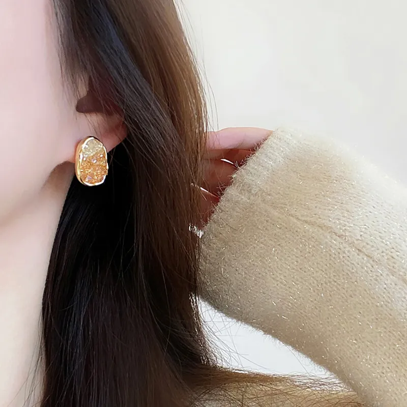 DTOTO Alloy Copper Glass Clip On Earrings Unisex-4