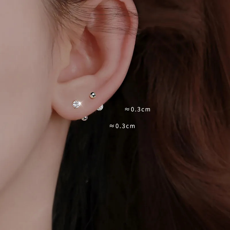 DTOTO S999 Fine Silver Stud Earrings Unisex-2