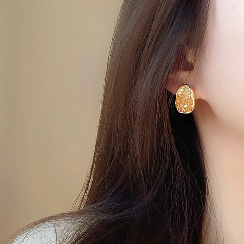DTOTO Alloy Copper Glass Clip On Earrings Unisex-3