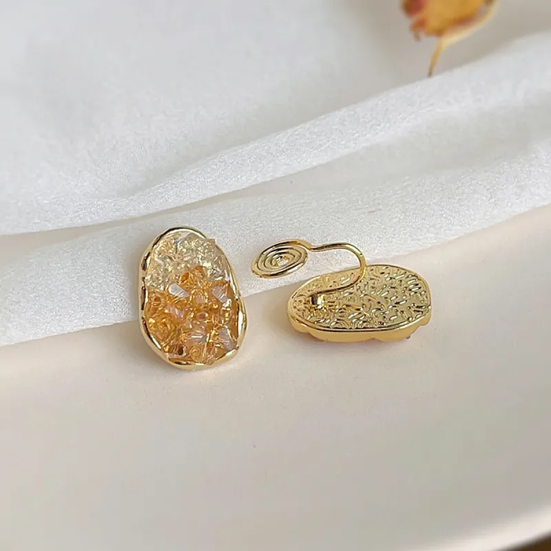 DTOTO Alloy Copper Glass Clip On Earrings Unisex-5