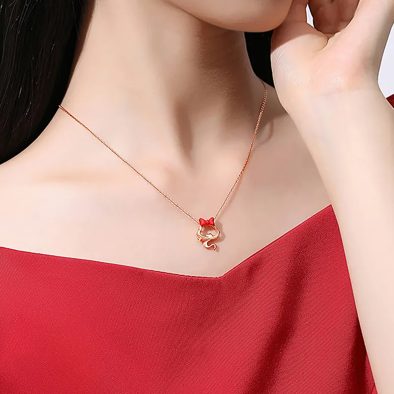 DTOTO S925 Silver Necklaces Unisex Red-2