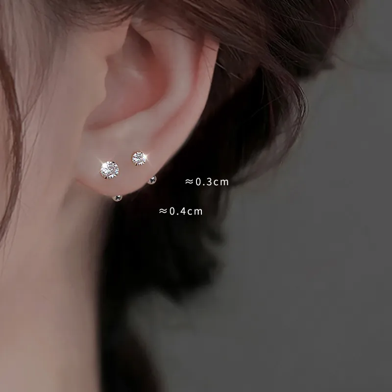 DTOTO S999 Fine Silver Stud Earrings Unisex-5