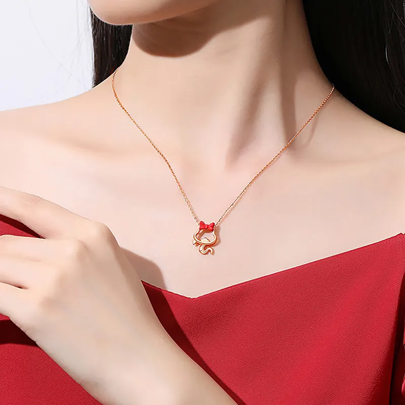 DTOTO S925 Silver Necklaces Unisex Red-1