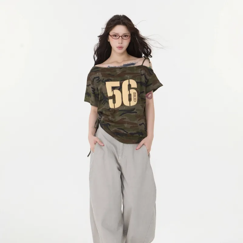 ZWMH T Shirts Women's Camouflage-3