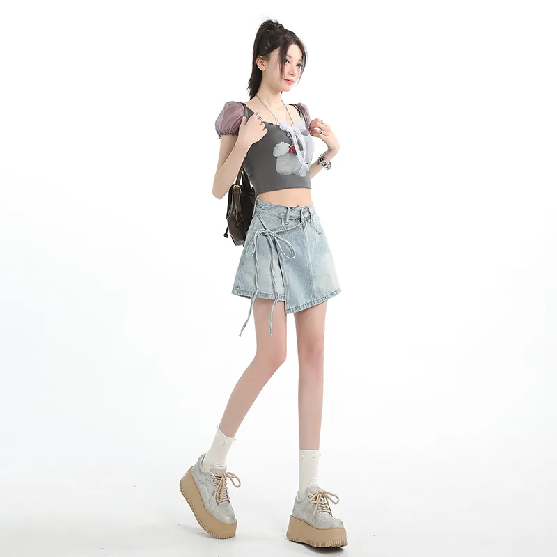 Spicy Gals Denim Short Skirts Women's-9