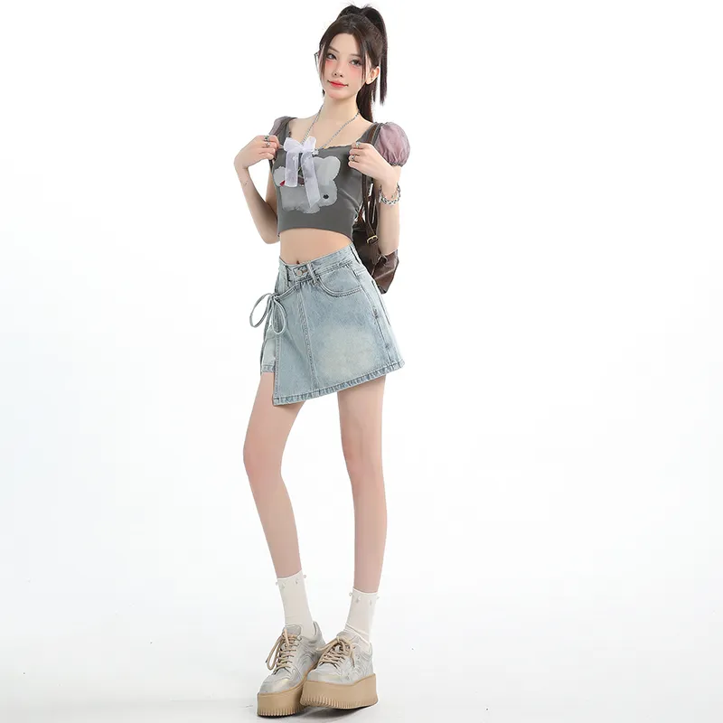 Spicy Gals Denim Short Skirts Women's-4