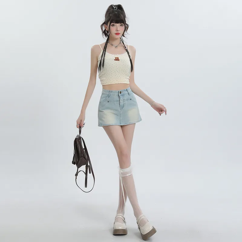 Spicy Gals Denim Short Skirts Women's-6