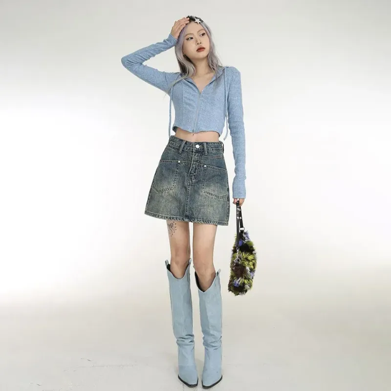 Spicy Gals Denim Short Skirts Women's-5