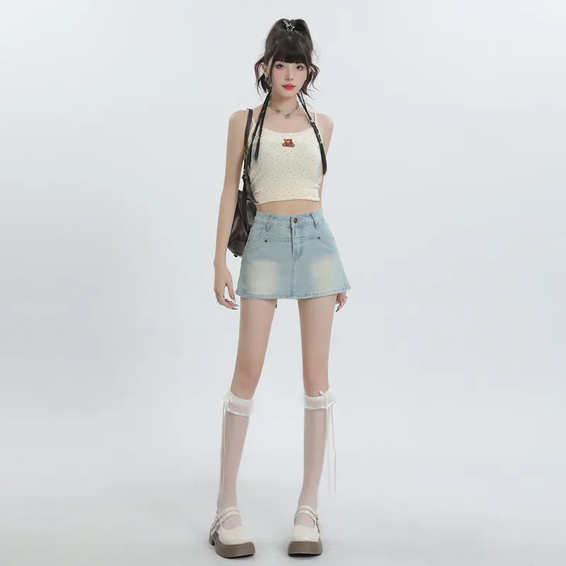 Spicy Gals Denim Short Skirts Women's-11