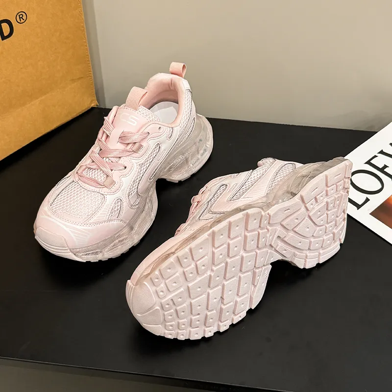 VKOI 1999 Rubber Sole Height Increasing Lightweight Slip Resistant Low Top Chunky Sneakers Women's-14