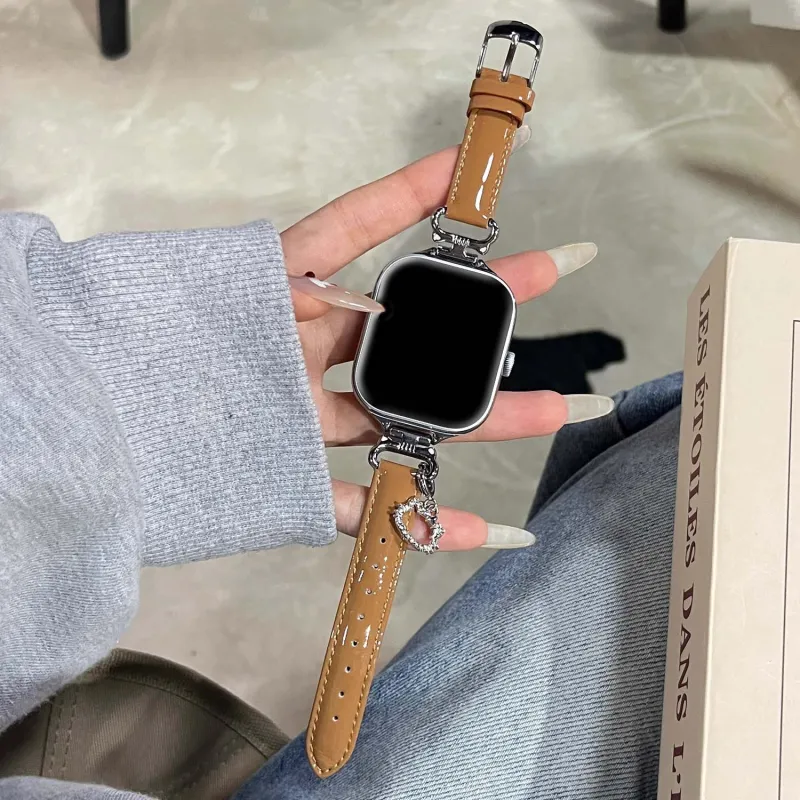 Fly Red Beige Compatibility Watch Band Leather, Metal-2