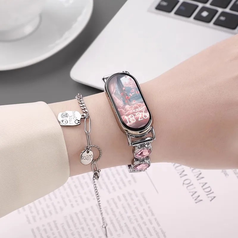 Fly Xiaomi Smart Band 9/8/7/6/5/4/3 NFC Strap Xiaomi Compatibility Watch Band 145~210mm Metal-4
