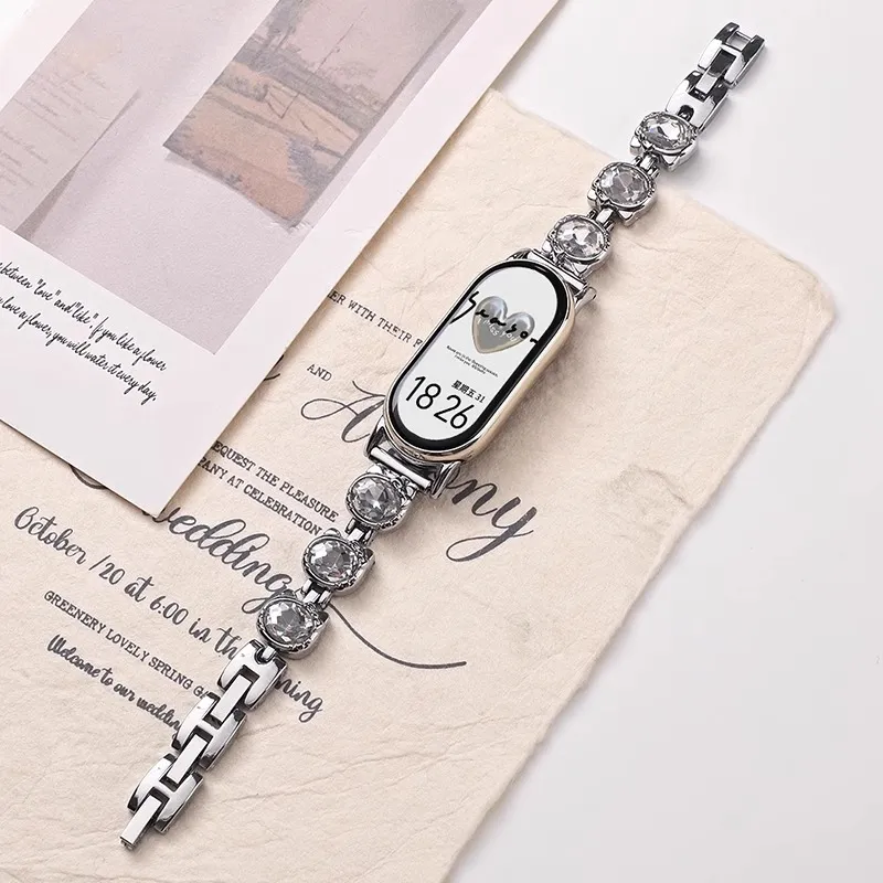 Fly Xiaomi Smart Band 9/8/7/6/5/4/3 NFC Strap Xiaomi Compatibility Watch Band 145~210mm Metal-9