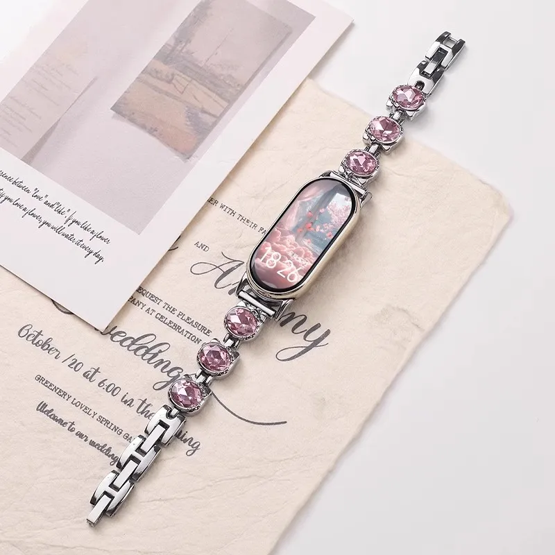 Fly Xiaomi Smart Band 9/8/7/6/5/4/3 NFC Strap Xiaomi Compatibility Watch Band 145~210mm Metal-2